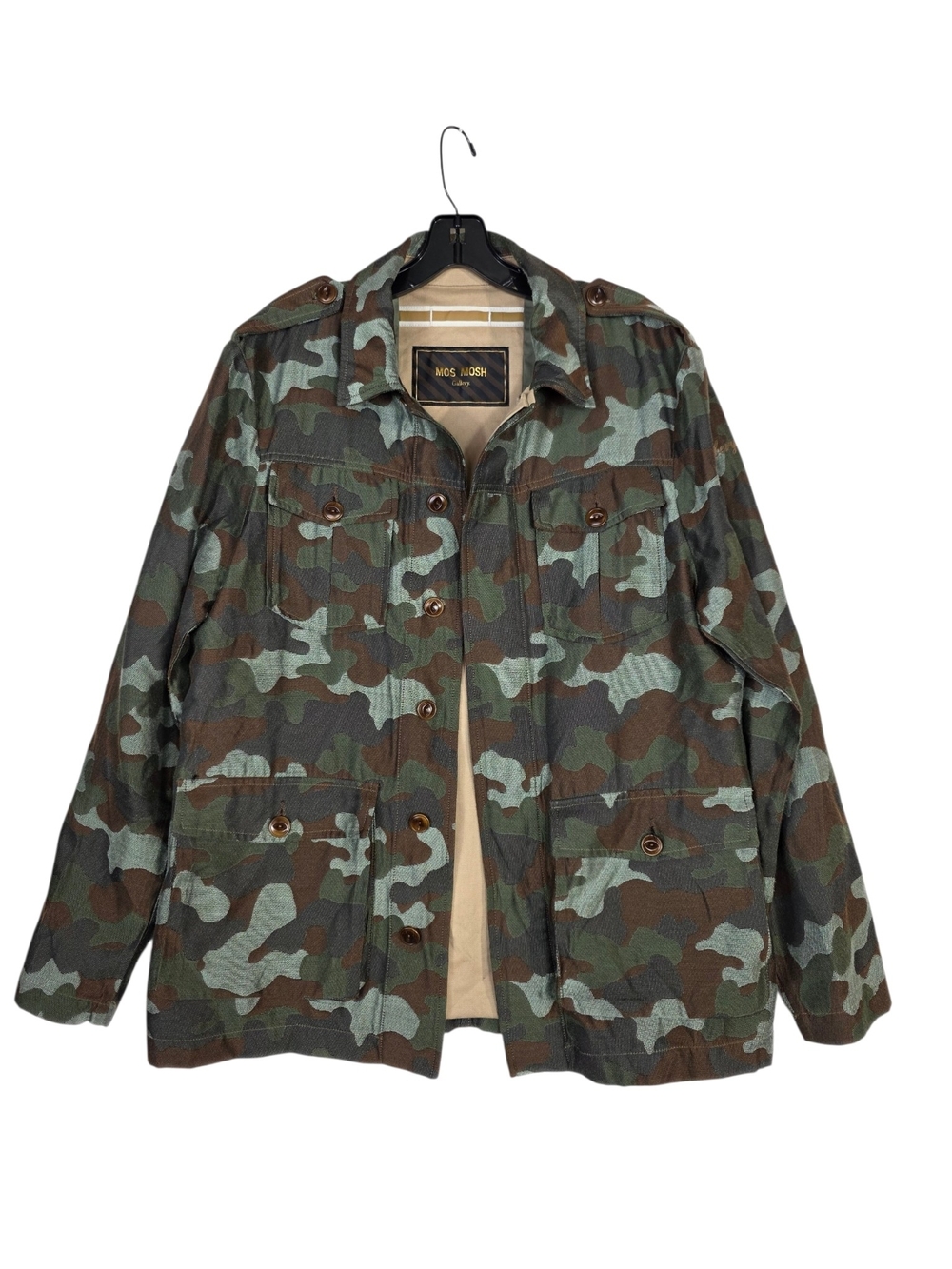 Mos Mosh Christian Men’s Green Camo Army Utility Jacket